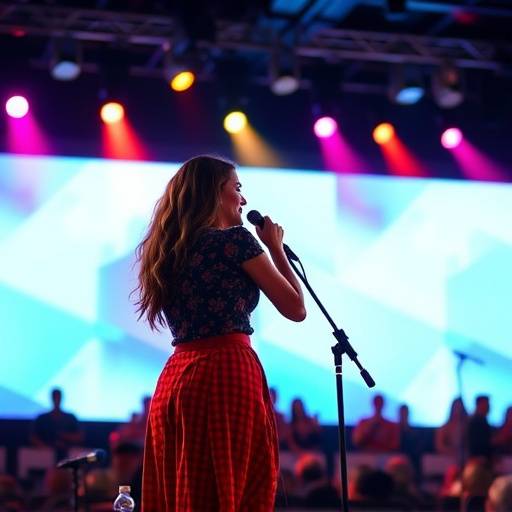 Atriz performando em um palco durante uma aula de atua√§√£o avan√§ada.